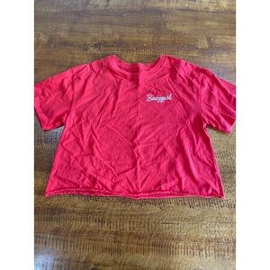 NWOT Cold Crush - Red “Baby Girl” Crop Top - M